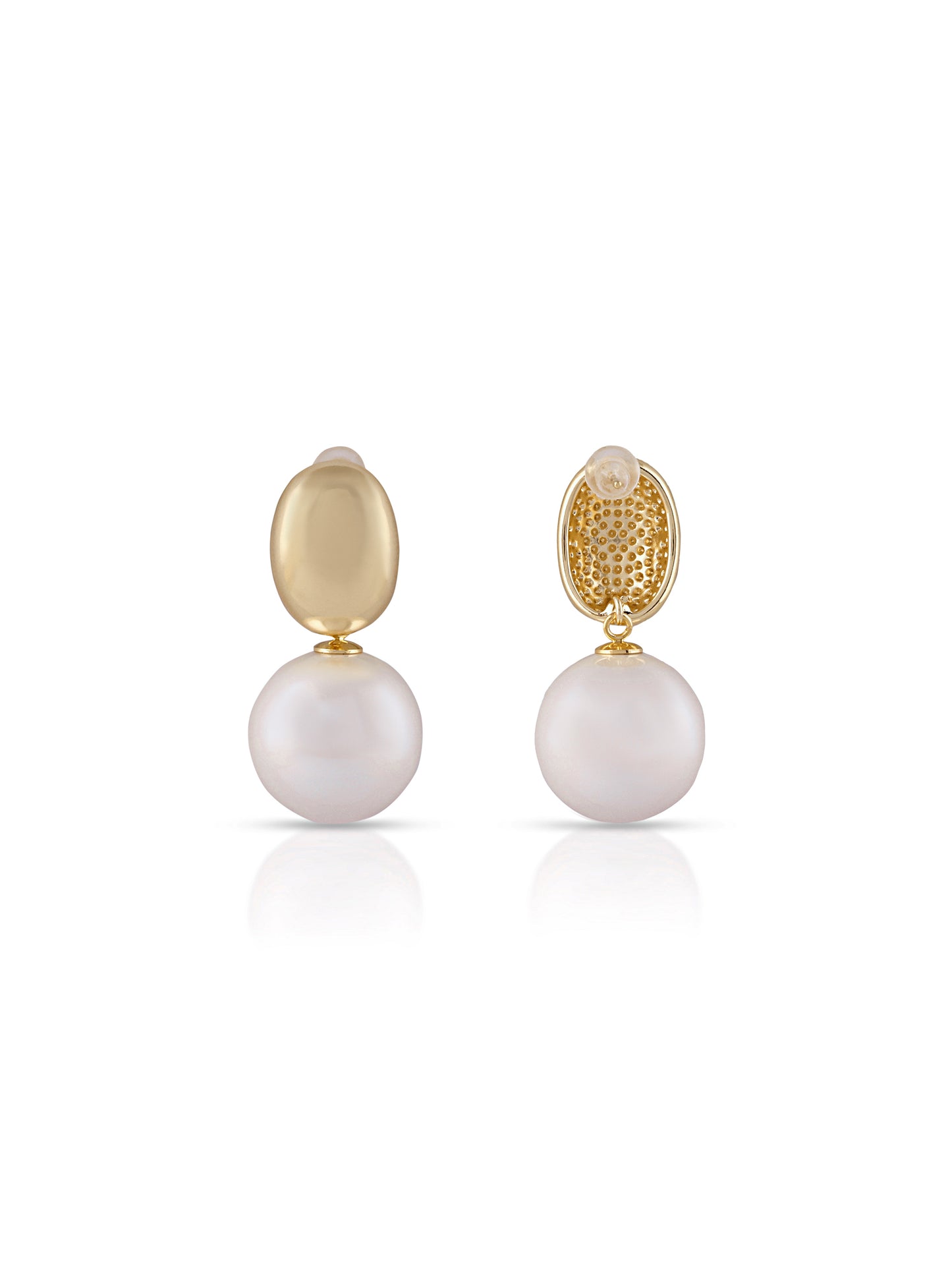 Golden Grace Pearl Drop Earrings