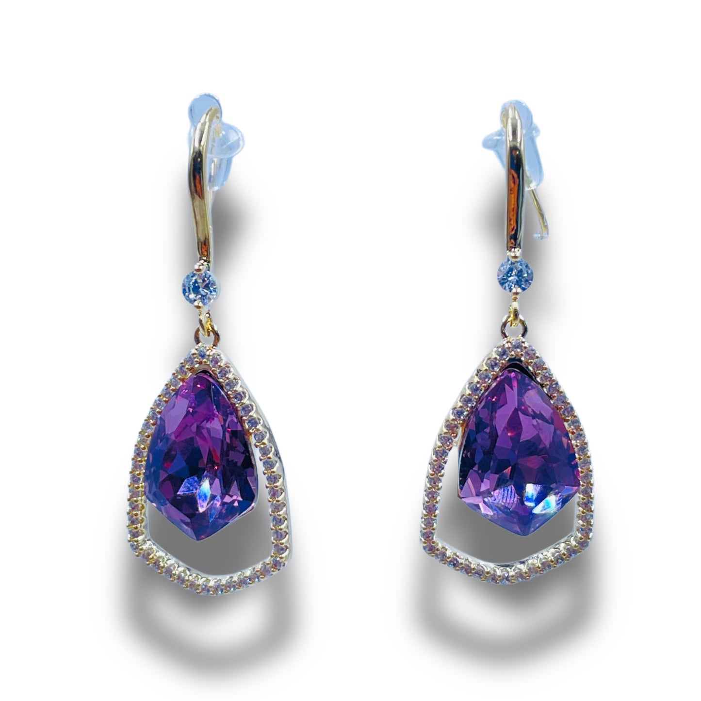 Violet Mist Drop Earrings