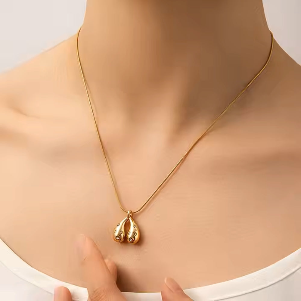 Studded Dew Drop Necklace