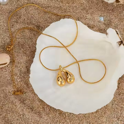 Studded Dew Drop Necklace