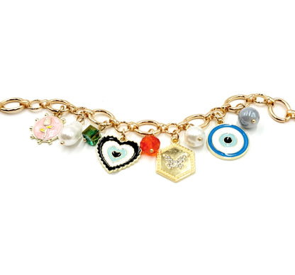 Evil Eye Blooming Charm Bracelet