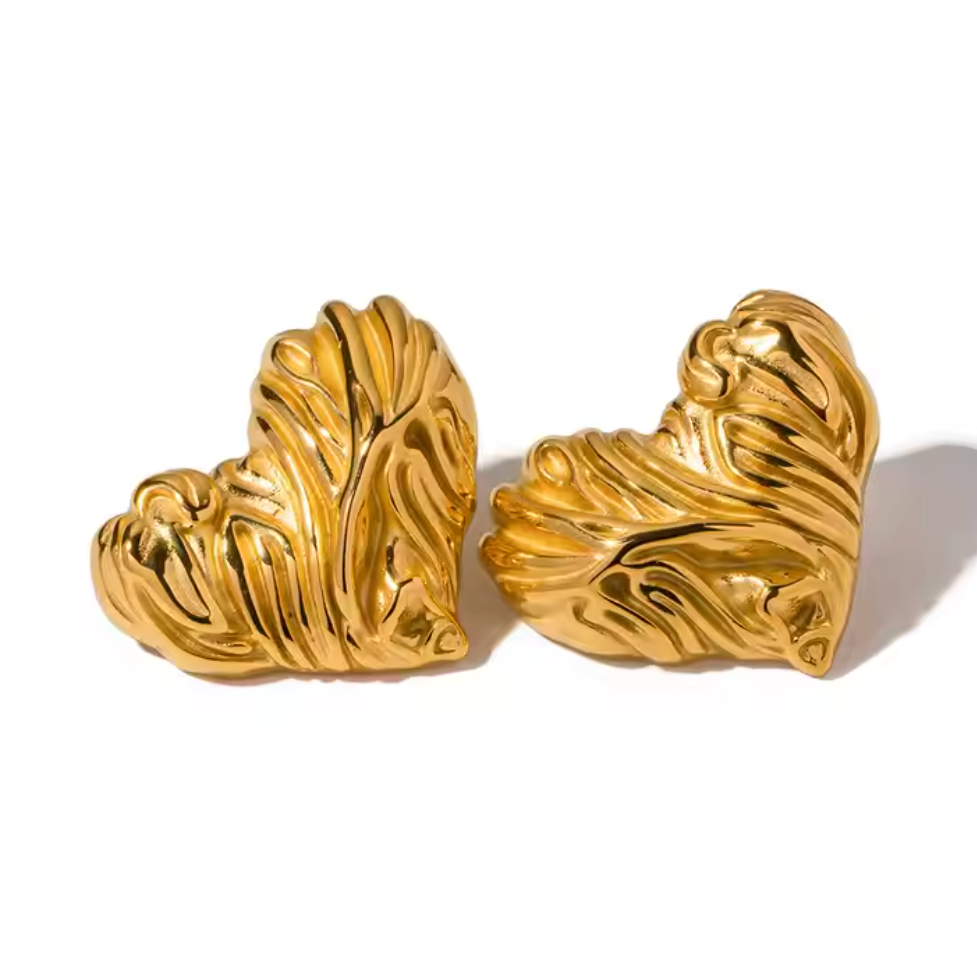 Rustic Heart Earrings