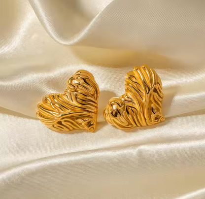 Rustic Heart Earrings