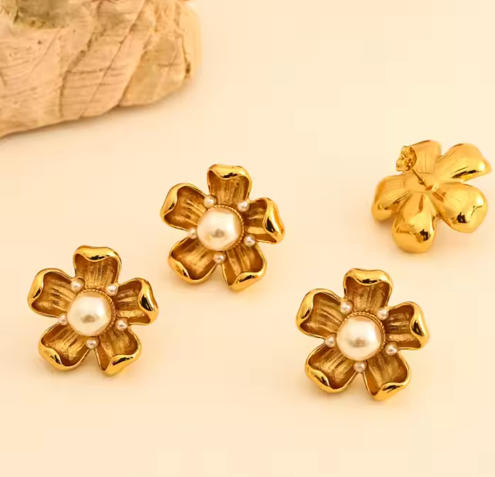 Floral Pearl Studs