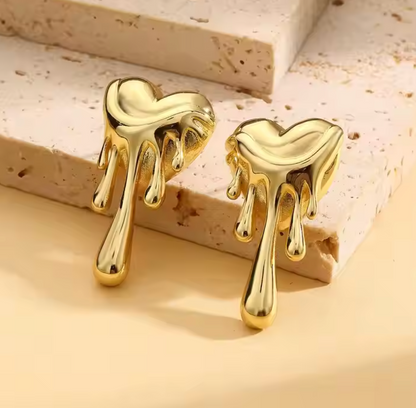 Melted Heart Earrings