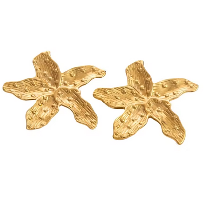 Coral Dot Star Earrings