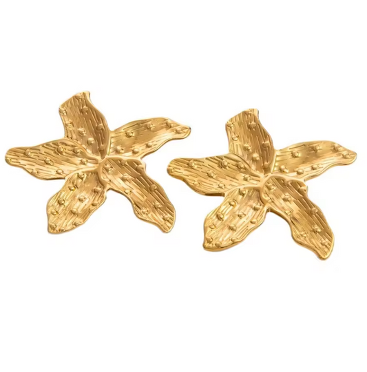 Coral Dot Star Earrings