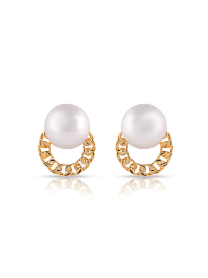 Gold Plated Pearl Earrings
