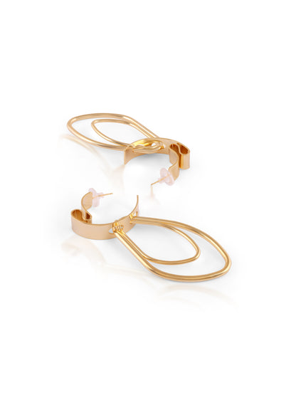 Gold Studded Drop Earrings