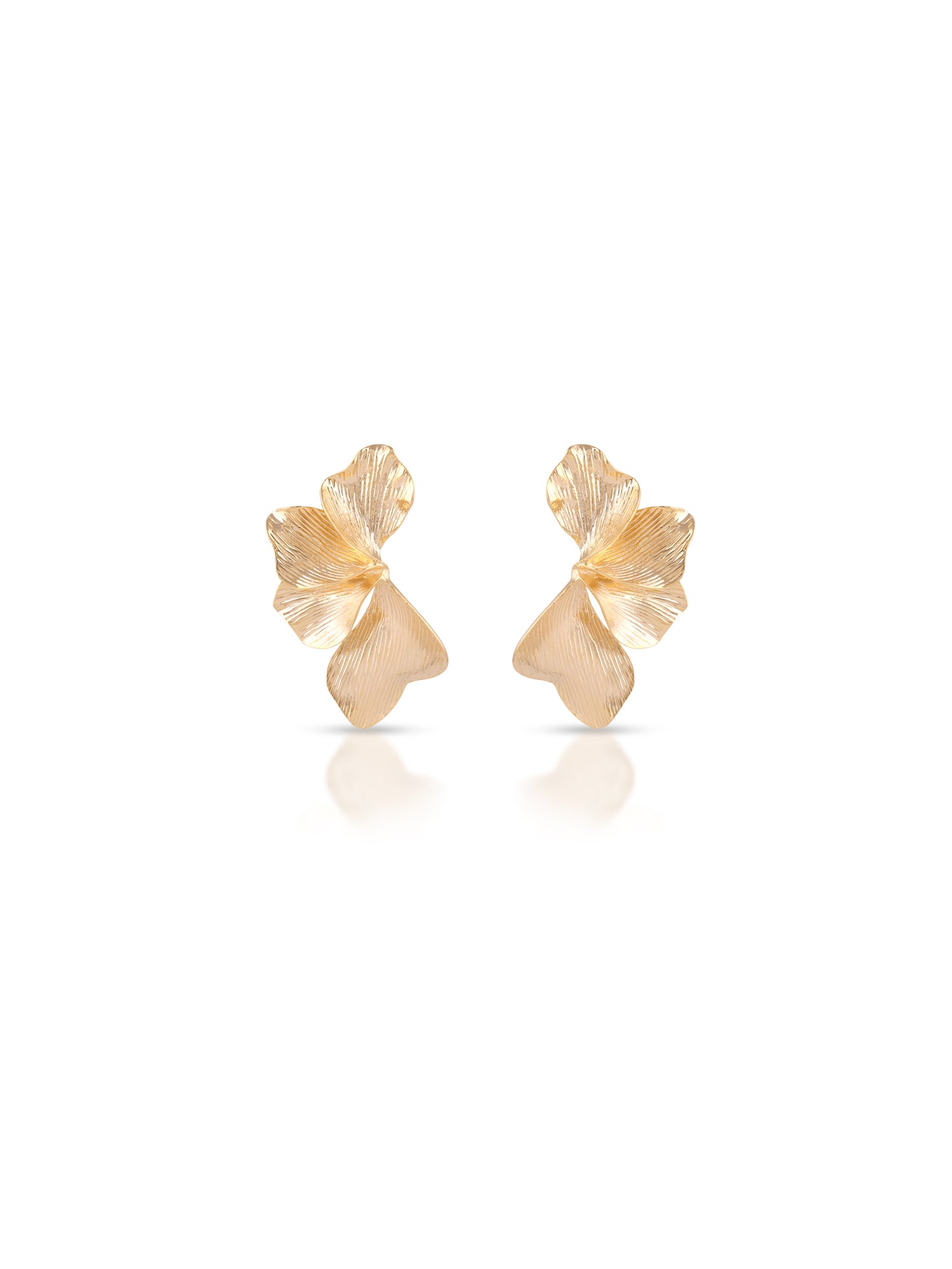 Gold Plated Half Floral Studs