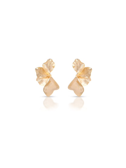 Gold Plated Half Floral Studs