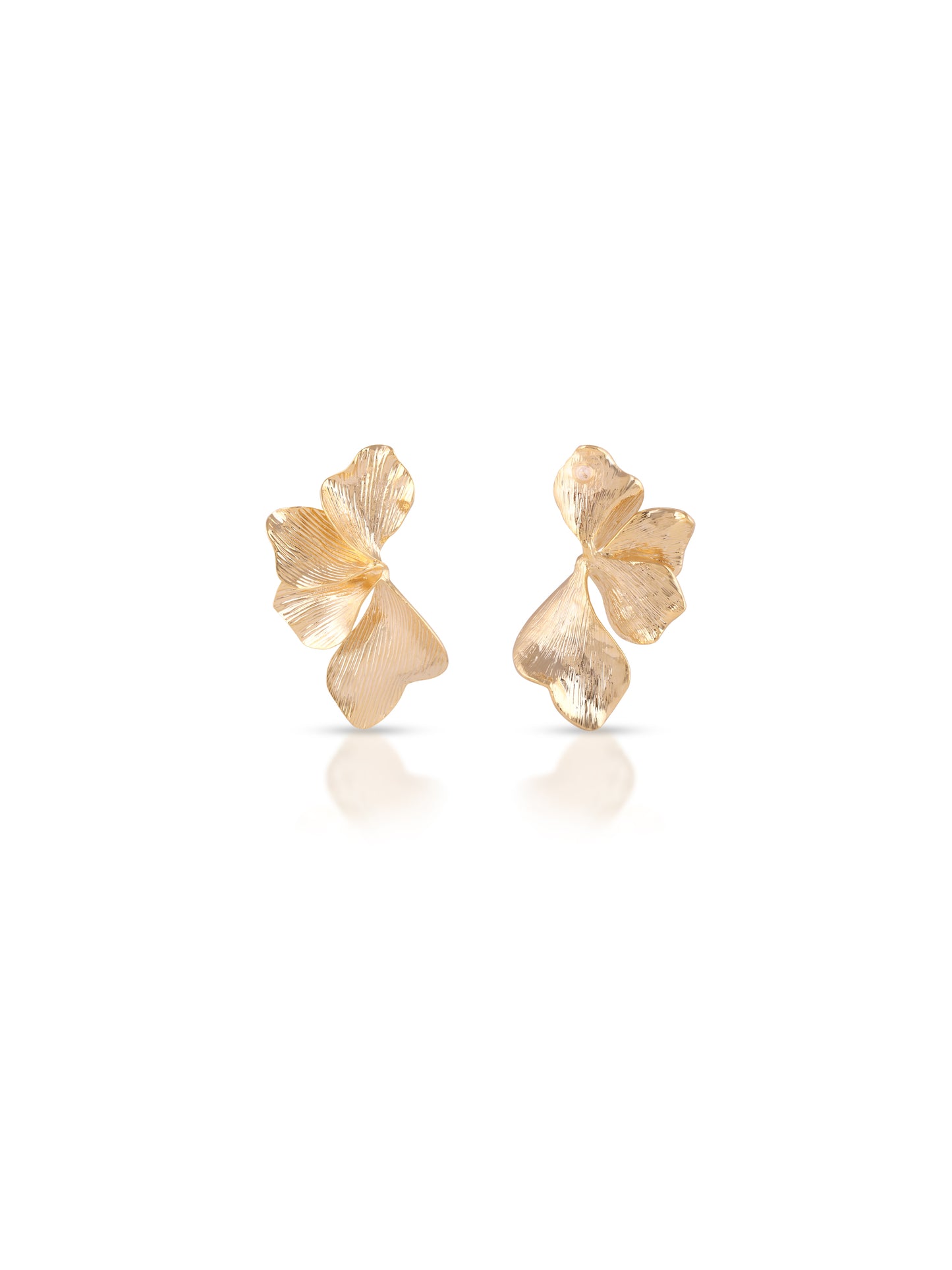 Gold Plated Half Floral Studs