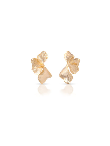Gold Plated Half Floral Studs