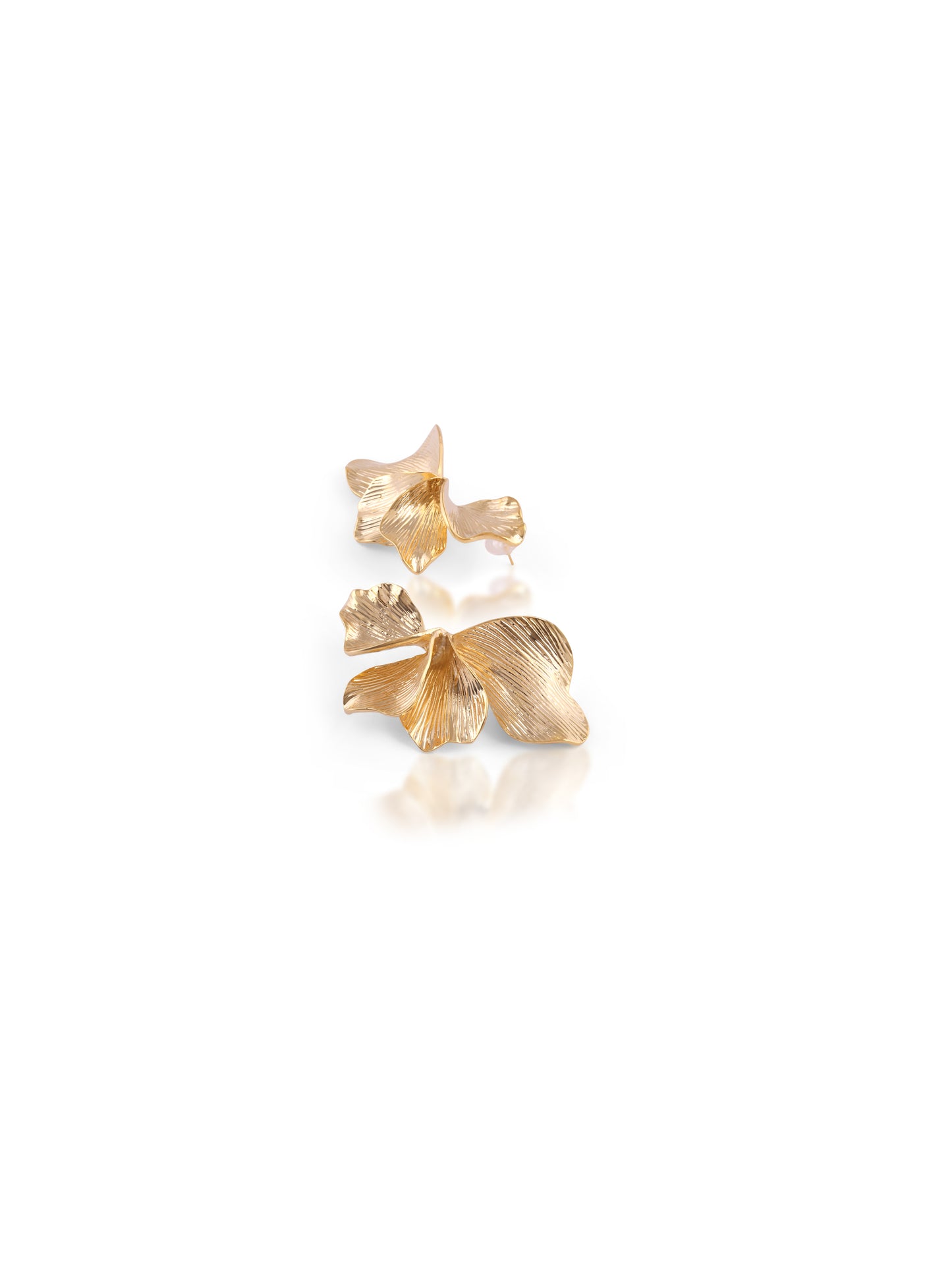 Gold Plated Half Floral Studs