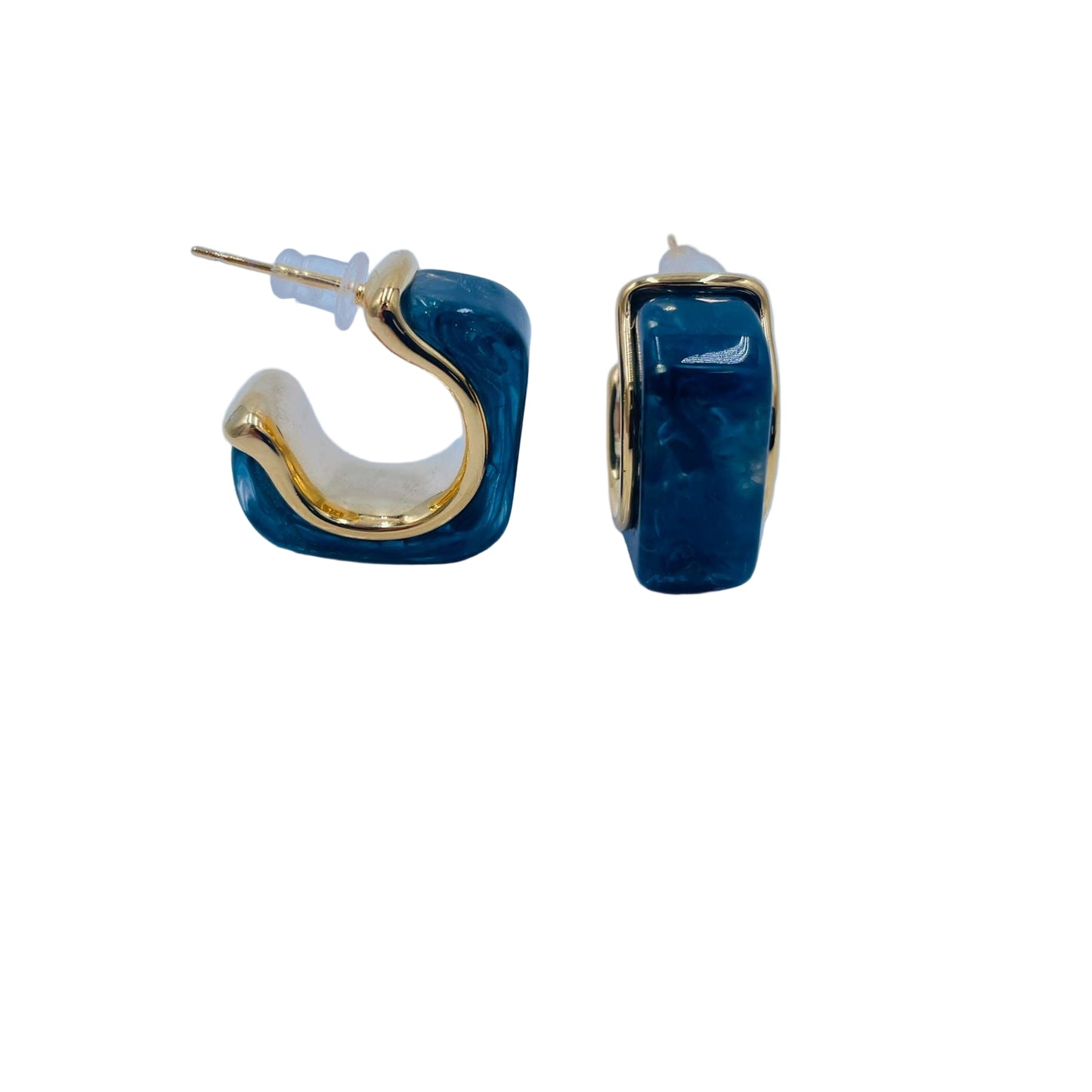 Glossy Midnight Blue Earrings