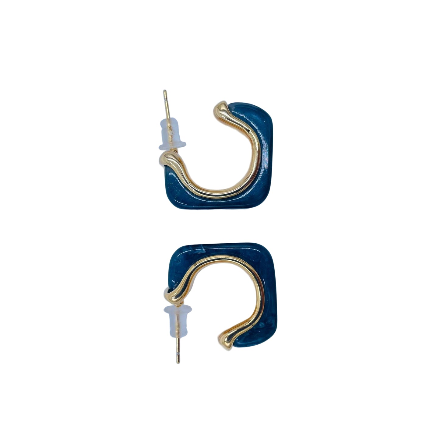 Glossy Midnight Blue Earrings