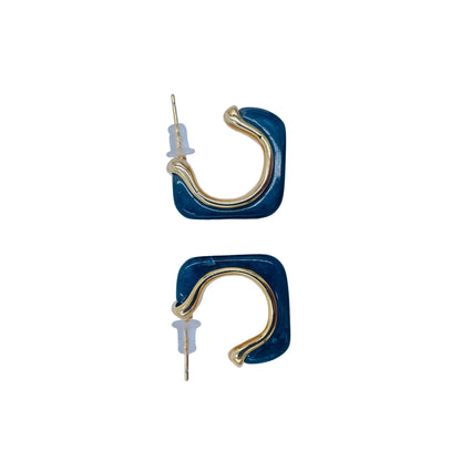 Glossy Midnight Blue Earrings