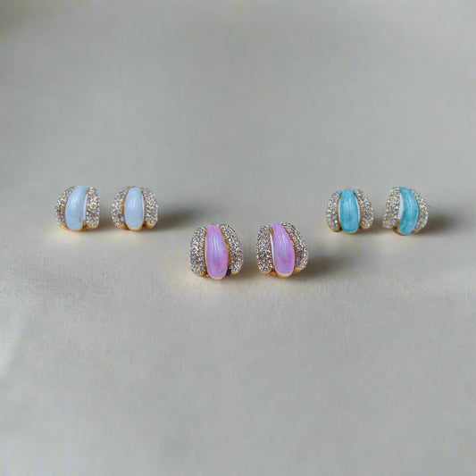 Enamel Spark Half Hoops