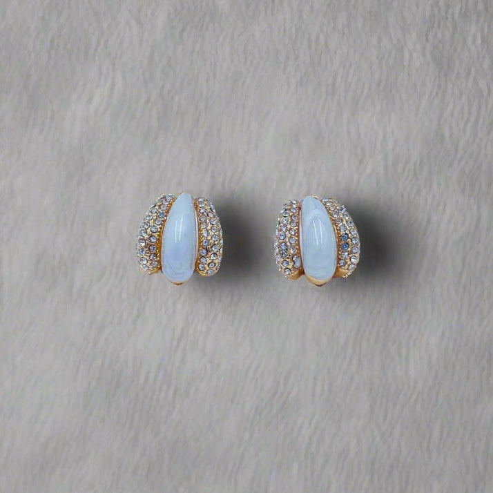 Enamel Spark Half Hoops