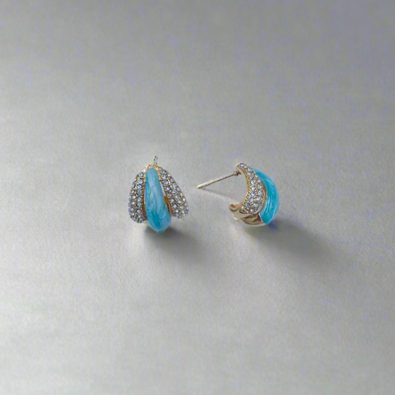 Enamel Spark Half Hoops