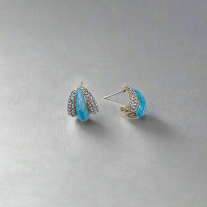 Enamel Spark Half Hoops