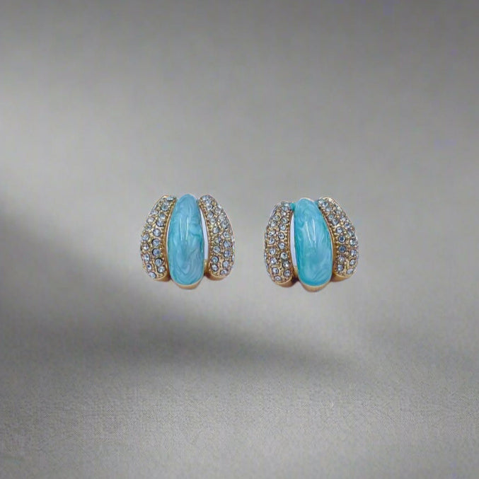 Enamel Spark Half Hoops