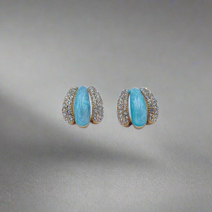 Enamel Spark Half Hoops