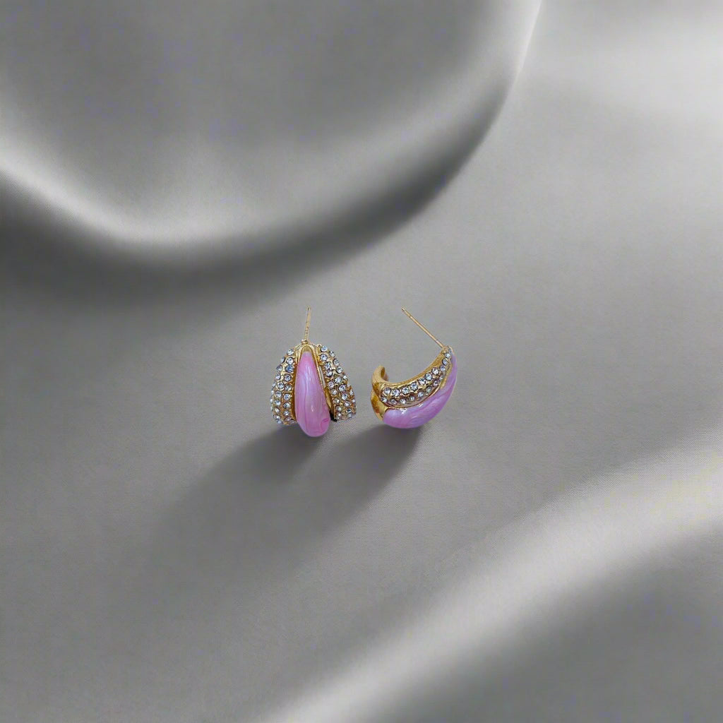 Enamel Spark Half Hoops