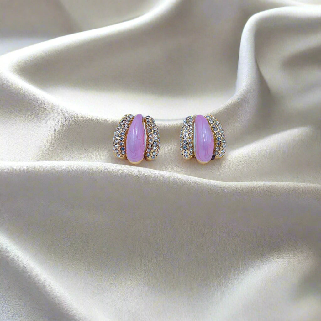 Enamel Spark Half Hoops