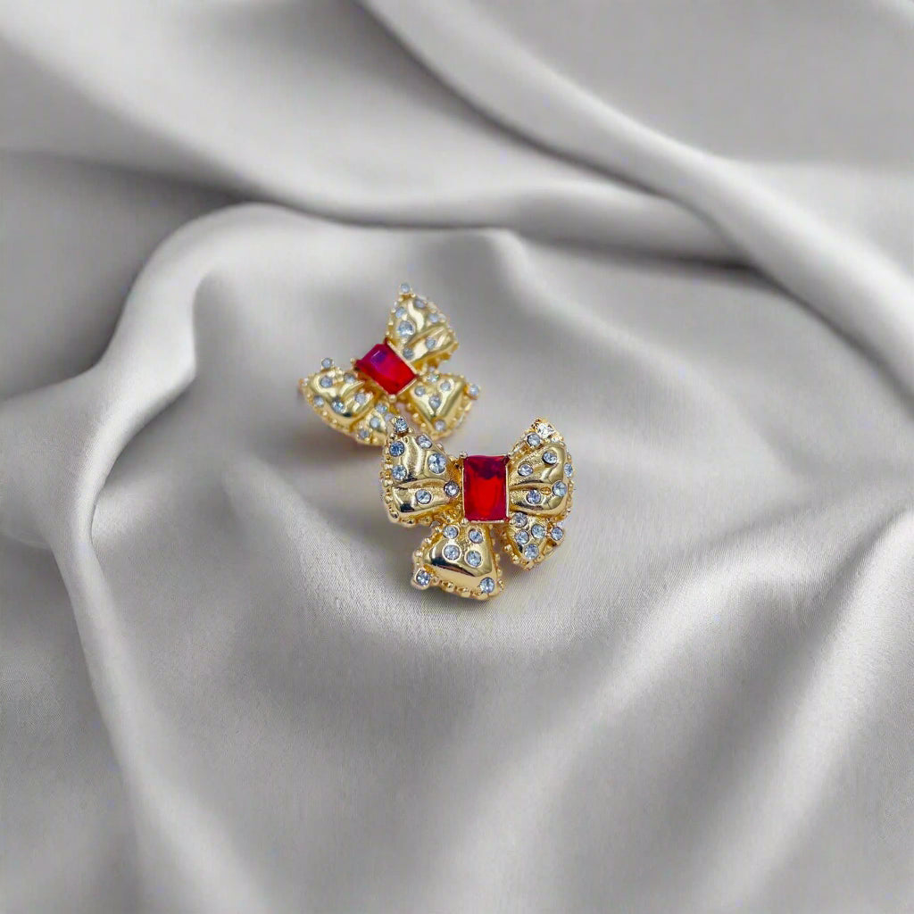 Studded Bow Earrings
