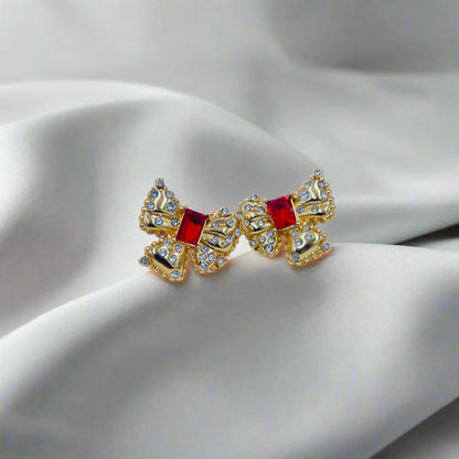 Studded Bow Earrings