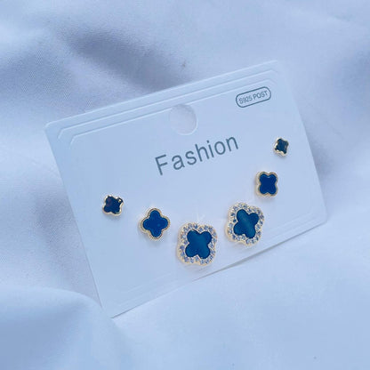 Midnight Clover Studs Combo