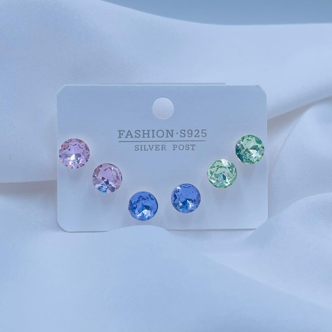 Coloured Sphere Studs Combo