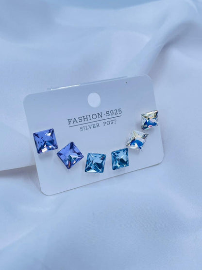 Coloured Cubic Studs Combo