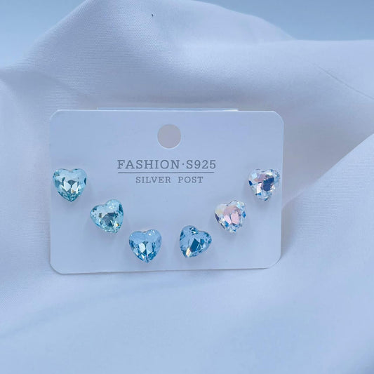 Coloured Heart Studs