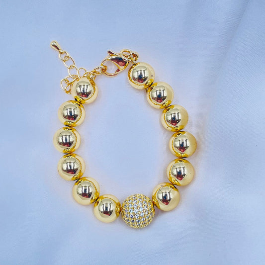 Cz Golden Pearl Bracelet