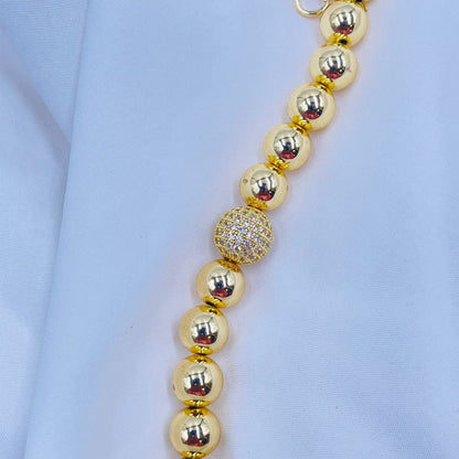 Cz Golden Pearl Bracelet