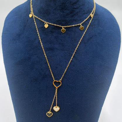 Long Heart Charms Neckalce