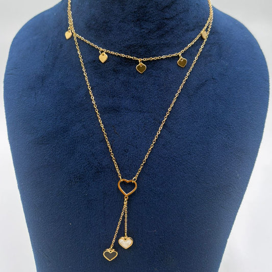 Long Heart Charms Neckalce