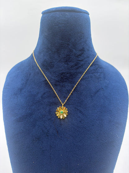 Green Flower Neckalce