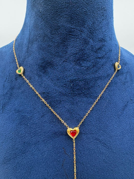 Quad Hearts Long Necklace