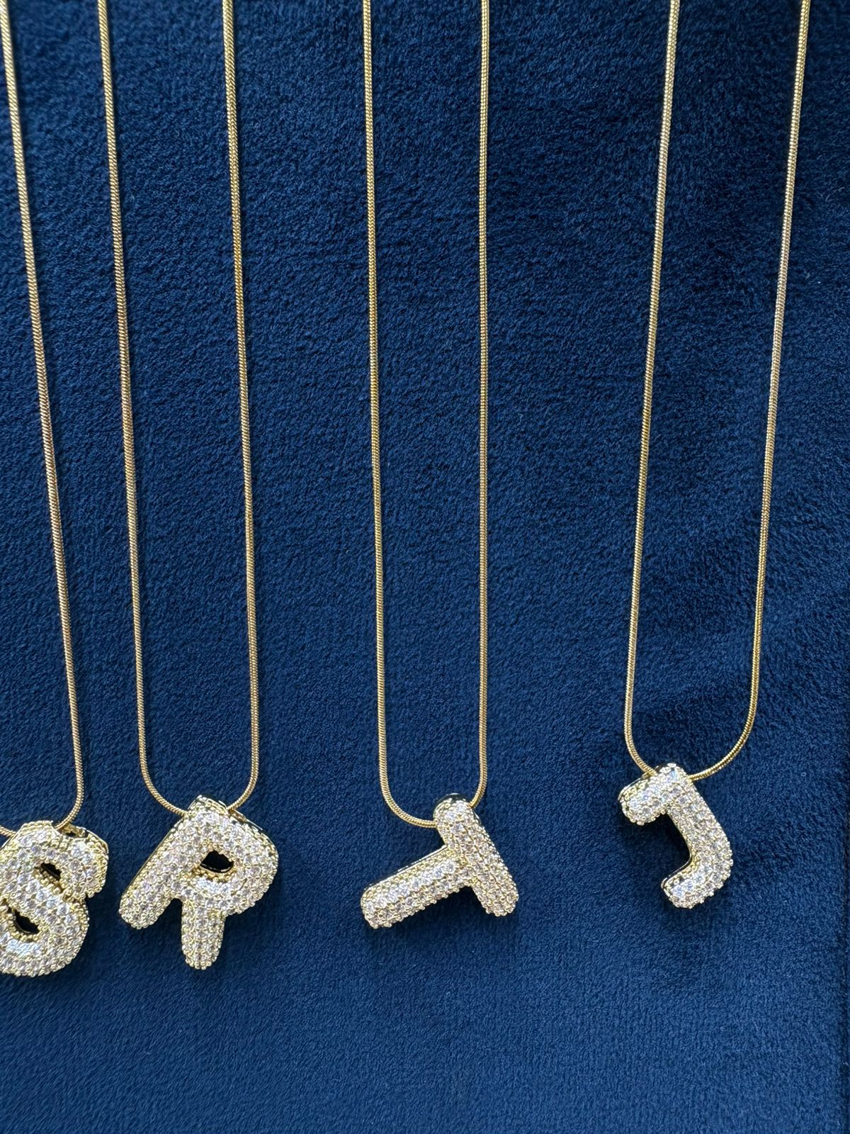 Initial Studded Bubble Necklace