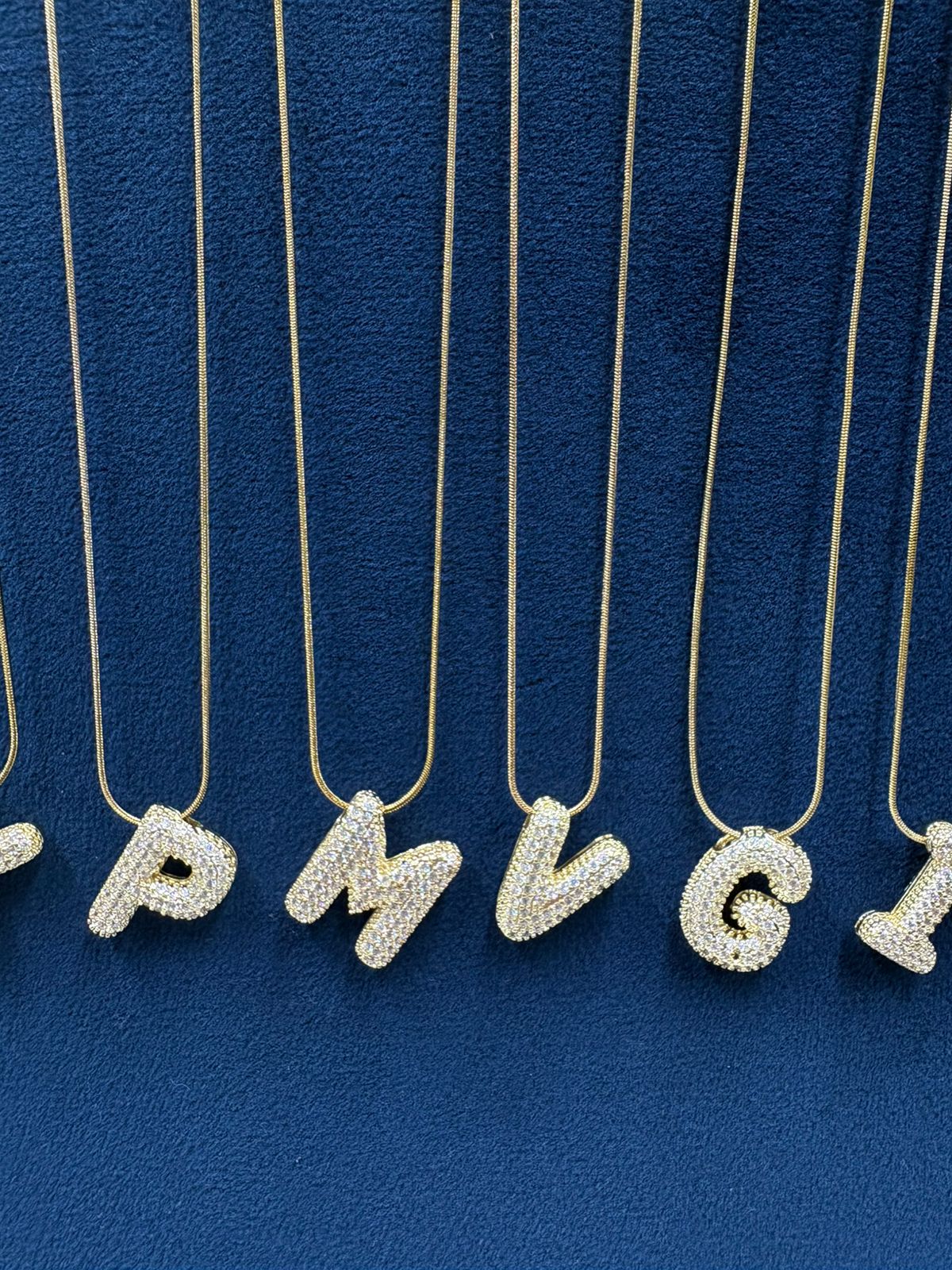 Initial Studded Bubble Necklace