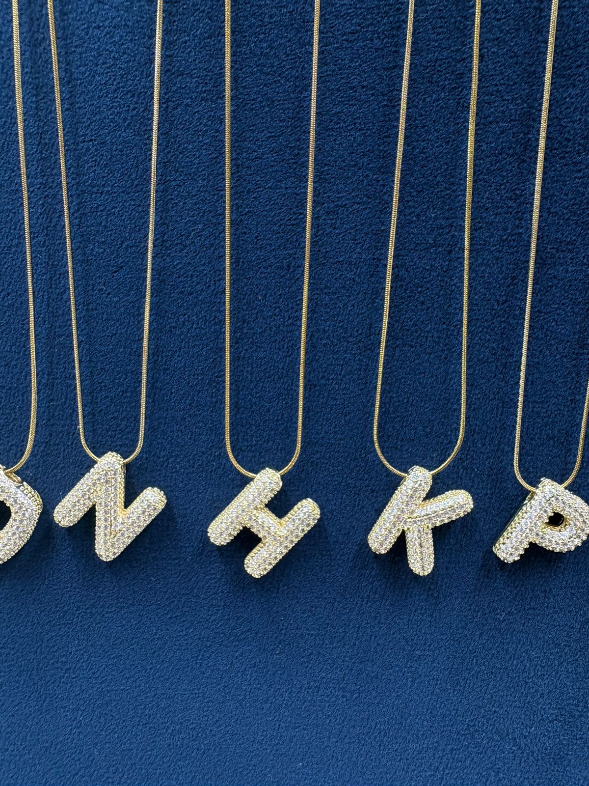 Initial Studded Bubble Necklace