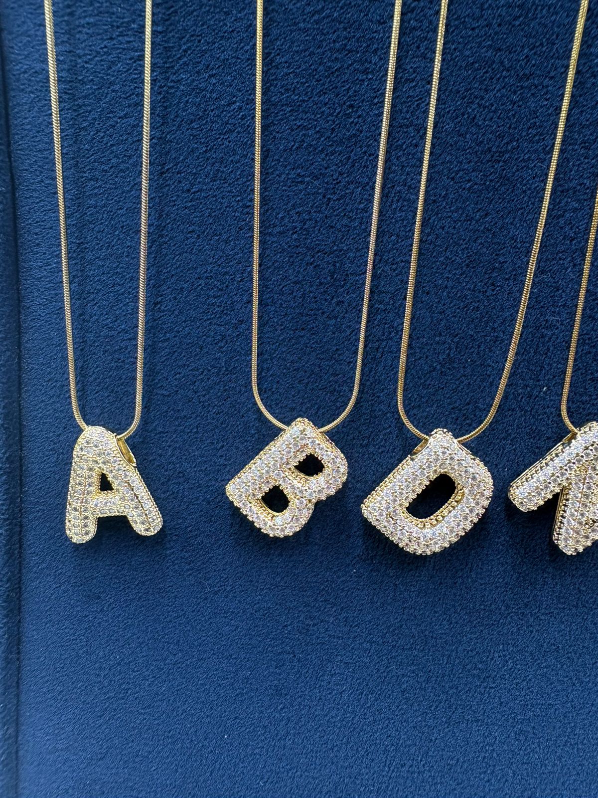 Initial Studded Bubble Necklace