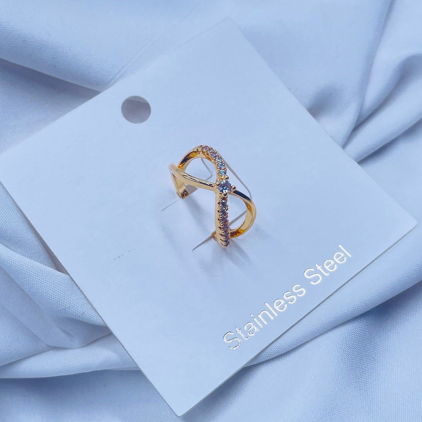 Diamond Criss Cross Ring