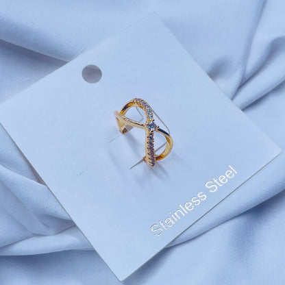 Diamond Criss Cross Ring