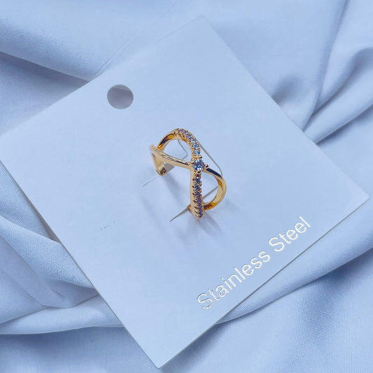 Diamond Criss Cross Ring