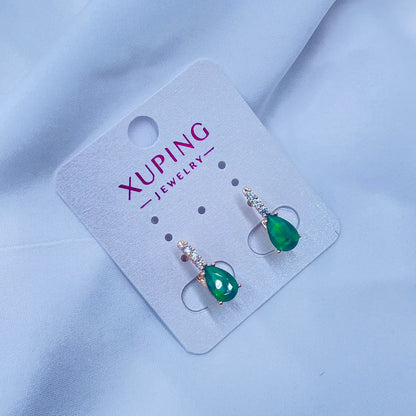 Green Velvet Hoops Earrings- XUPING