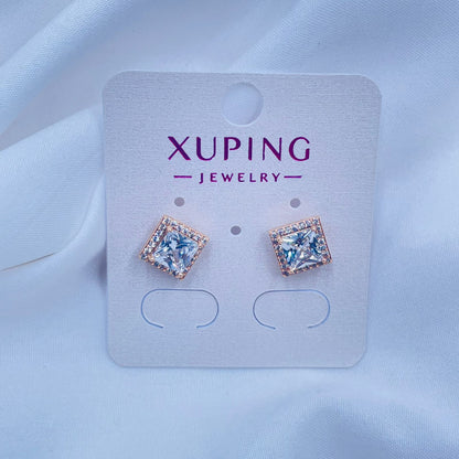 Square Sparkle Studs Earrings- XUPING